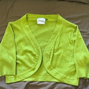 Vibrant Green Cropped Cardigan